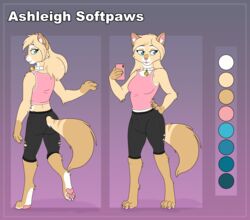  2020 anthro ashleigh_softpaws_(vorechestra) bell blue_eyes bottomwear breasts cellphone clothing color_swatch domestic_cat ear_piercing ears_up electronics felid feline felis female gradient_background hair hand_on_hip hi_res jewelry looking_at_viewer looking_back mammal model_sheet necklace nipples phone piercing ragdoll_cat raised_leg raised_tail shorts simple_background sleeveless_shirt small_breasts smartphone solo tail vorechestra 