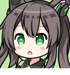  :o animal_ear_fluff animal_ears bare_shoulders black_collar blush brown_hair chigusa_hana collar commentary_request detached_collar female green_background green_eyes hair_between_eyes hair_ornament hairclip headgear long_hair looking_at_viewer nagato-chan open_mouth paryi_project portrait simple_background solo virtual_youtuber 