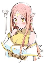  :t bad_id bad_twitter_id bidarian blush chronoa colored_skin dragon_ball dragon_ball_heroes dress earrings female jewelry long_hair pink_skin pointy_ears potara_earrings white_dress yellow_dress yellow_eyes 