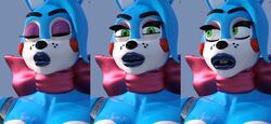  2016 3d_(artwork) animatronic anthro black_nose blender_(artwork) blue_body blue_skin breasts bust_portrait closed_eyes digital_media_(artwork) disembowell_(artist) female five_nights_at_freddy&#039;s five_nights_at_freddy&#039;s_2 front_view green_eyes lagomorph leporid lips looking_at_viewer machine mammal portrait rabbit robot rule_63 scottgames solo toy_bonnie_(fnaf) toy_bonnie_(psychojohn2) white_body white_skin 