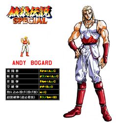  andy_bogard blonde_hair boots command_list fatal_fury fatal_fury_special game garou_densetsu long_hair muscle neo_geo sleeves snk 