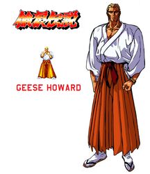  blonde_hair fatal_fury game garou_densetsu geese_howard hakama japanese_clothes king_of_fighters neo_geo scar snk tan tanned watch 