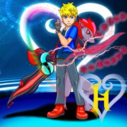  1:1 ambiguous_gender anthro clothed clothing crossover disney duo generation_5_pokemon heart_symbol human human_focus keyblade khblacky97 kingdom_hearts male mammal melee_weapon nintendo not_furry_focus pokemon pokemon_(species) square_enix weapon z-crystal z-move z-ring zoroark 