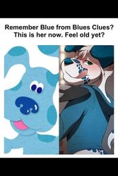  blue&#039;s_clues blue_(blue&#039;s_clues) blue_body blue_eyes blue_fur condom fur meme nickelodeon redrusker sea_salt sexual_barrier_device tongue tongue_out white_body white_fur 