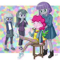  4girls limestone_pie marble_pie maud_pie multiple_girls my_little_pony my_little_pony_equestria_girls my_little_pony_friendship_is_magic personification pinkie_pie_(mlp) tagme uotapo younger 