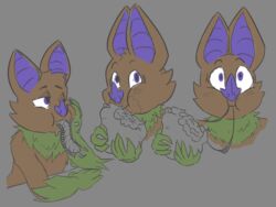  2019 4:3 anthro arthropod bat digital_drawing_(artwork) digital_media_(artwork) eating food fur insects kiwi_(knotsosfw) knotsosfw male mammal simple_background smile solo 