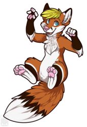  2015 4_fingers 4_toes alpha_channel anthro big_tail black_markings blonde_hair blue_eyes brown_body brown_fur canid canine digital_media_(artwork) dipstick_tail facial_markings featureless_crotch feet fingerless_(marking) fingers fluffy fluffy_tail fox foxeh front_view fur gloves_(marking) hair head_markings hi_res leg_markings looking_at_viewer male mammal markings multicolored_body multicolored_fur multicolored_tail muzz naturally_censored nude open_mouth orange_body orange_fur pawpads paws pink_nose pink_pawpads pink_tongue simple_background smile socks_(marking) soles solo tail tail_markings teeth toes tongue transparent_background watermark white_body white_fur 