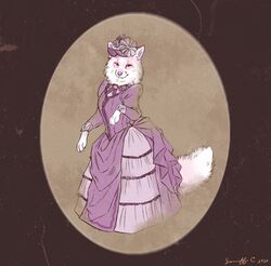  2020 anthro canid canine canis clothed clothing digital_media_(artwork) domestic_dog dress female fur mammal solo thelupinprincess white_body white_fur 