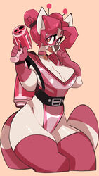  accessory alien anthro b-movie canid canine clothing costume female gun hair headband jet_pack jewelry legwear leotard lilibet_adams_(candygurl) mammal markings neceet necklace pink_clothing pink_hair pink_leotard raccoon_dog ranged_weapon solo space striped_markings striped_tail stripes tail tail_markings tanuki thigh_highs vintage_pinup weapon 