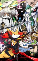  animal_ear_fluff animal_nose braixen chesnaught chespin commentary_request cosplay crossover diggersby eyepatch gallade gamagoori_ira gamagoori_ira_(cosplay) gardevoir guts_(kill_la_kill) guts_(kill_la_kill)_(cosplay) harime_nui harime_nui_(cosplay) hawlucha highres hououmaru_rei hououmaru_rei_(cosplay) inumuta_houka inumuta_houka_(cosplay) iori_shirou iori_shirou_(cosplay) jakuzure_nonon jakuzure_nonon_(cosplay) junketsu kill_la_kill kinagase_tsumugu kinagase_tsumugu_(cosplay) kiryuuin_ragyou kiryuuin_ragyou_(cosplay) kiryuuin_satsuki kiryuuin_satsuki_(cosplay) leavanny litleo lucario mankanshoku_barazou mankanshoku_barazou_(cosplay) mankanshoku_mako mankanshoku_mako_(cosplay) mankanshoku_matarou mankanshoku_matarou_(cosplay) mankanshoku_sukuyo mankanshoku_sukuyo_(cosplay) matoi_isshin matoi_ryuuko matoi_ryuuko_(cosplay) mikisugi_aikurou mikisugi_aikurou_(cosplay) pokemon pokemon_(creature) poliwrath quilladin sanageyama_uzu sanageyama_uzu_(cosplay) senketsu simisage snivy snout sylveon waddledox_(waddy) whimsicott white_fur yellow_fur 