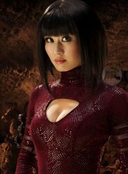  breasts cleavage cleavage_cutout dragon_ball dragon_ball dragonball_evolution dragonball_live_action female female mai mai_(dragon_ball) photo solo 