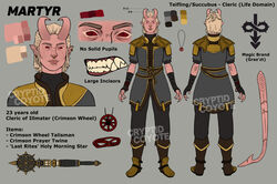  ambiguous_gender baldur&#039;s_gate baldur&#039;s_gate_3 bioware blonde_hair clothed clothing cryptidcoyote dungeons_and_dragons electronic_arts english_text grey_background hair hasbro hi_res horn humanoid model_sheet pink_body pink_horn pink_skin red_eyes red_sclera simple_background solo standing text tiefling wizards_of_the_coast 