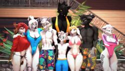  16:9 2023 3d_(artwork) 4k 5_fingers abs absurd_res akuma_(domibun) ali_(domibun) andra_(domibun) anthro big_breasts bikini black_body black_clothing black_fur black_hair black_panties black_underwear blonde_hair blue_clothing blue_eyes blue_swimwear bottomwear bovid breasts brother_(lore) brothers_(lore) brown_body brown_fur camila_(domibun) canid canine caprine cheek_tuft chest_tattoo cleavage clothed clothing crossed_arms daughter_(lore) digital_media_(artwork) domibun facial_tuft felid female fingerless_(marking) fingers fox fur gloves_(marking) goat grey_eyes group hair hair_over_eye hand_on_hip hand_on_shoulder hi_res horn kolt_(domibun) leg_tattoo leo_(domibun) looking_at_viewer male mammal markings mature_anthro mature_female maxine_(domibun) mimi_(domibun) mother_(lore) mother_and_child_(lore) mother_and_daughter_(lore) mother_and_son_(lore) multicolored_body multicolored_fur one-piece_swimsuit one_eye_obstructed pantherine panties parent_(lore) parent_and_child_(lore) parent_and_daughter_(lore) parent_and_son_(lore) pattern_bottomwear pattern_clothing pink_bikini_bottom pink_bikini_thong pink_clothing pink_swimwear plant red_clothing red_eyes red_hair red_topwear sibling_(lore) side-tie_panties sister_(lore) sisters_(lore) size_difference sling_bikini smile son_(lore) source_filmmaker_(artwork) standing swimming_trunks_only swimwear tattoo topless topless_anthro topless_male topwear tuft two_tone_body two_tone_fur underwear warfare_machine white_body white_fur white_hair widescreen yellow_eyes 