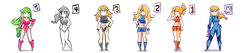  :&lt; abs absurdres countdown crop_top demonbloodpal eyeshadow green_hair gun hair_over_one_eye handgun highres holding holding_gun holding_weapon justin_bailey leotard makeup metroid metroid_(classic) metroid_2:_return_of_samus metroid_dread metroid_fusion monochrome multiple_persona panties paralyzer ponytail samus_aran short_shorts shorts simple_background smile super_metroid thong underwear weapon wide_image wristband zero_suit 