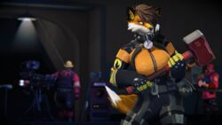  16:9 3d_(artwork) 4k absurd_res anthro background_character black_clothing blurred_background brown_body brown_fur brown_hair canid canine cheek_tuft chromatic_aberration cinder_(huskytheprotogen) clothing collar digital_media_(artwork) dispenser_(team_fortress_2) engineer_(team_fortress_2) epic_games explosives eyelashes facial_tuft female fennix_(fortnite) fortnite fox fur gloved_hands gloves glowing glowing_eyes grenade group hair hair_over_eye hammer handwear hi_res human huskytheprotogen inner_ear_fluff looking_at_viewer mammal one_eye_obstructed orange_body orange_clothing orange_fur pyro_(team_fortress_2) red_fox sentry_gun_(team_fortress_2) soldier_(team_fortress_2) source_filmmaker_(artwork) straps tail team_fortress_2 tools trio true_fox tuft turnout_gear valve walkie-talkie weapon white_body white_fur widescreen yellow_eyes 