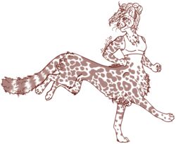  athletic athletic_female athletic_taur bra cheetah clothing curled_fur curled_hair felid feline female fur hair heart-buzz hi_res kris_(heart-buzz) line_art mammal monochrome ponytail rounded_ears running solo sports_bra spots taur underwear 