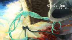  aqua_hair bell blood bow cendrillon_(vocaloid) collar commentary_request dress female hatsune_miku highres long_hair solo twintails vocaloid yu_(dryads) 