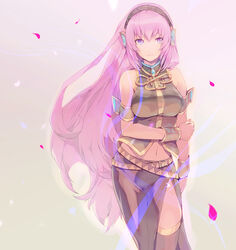  bad_id bad_pixiv_id female headphones long_hair megurine_luka navel petals pink_eyes pink_hair solo thighhighs tsujisaki_(coa3) very_long_hair vocaloid 