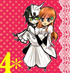  apu arrancar bleach blush chibi inoue_orihime ulquiorra_cifer ulquiorra_schiffer 