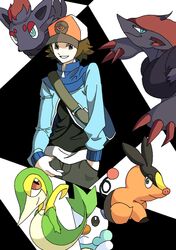  black_(pokemon) fox mijumaru nintendo pokabu pokemon pokemon_(game) pokemon_black_and_white pokemon_bw touya_(pokemon) tsutaaja zoroark zorua 