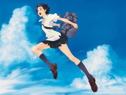  jpeg_artifacts konno_makoto sky tagme toki_wo_kakeru_shoujo 