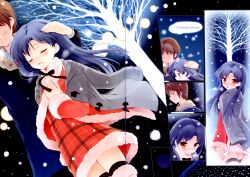  christmas gap kisaragi_chihaya komi_zumiko panda_ga_ippiki the_idolm@ster thigh-highs 