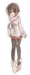  bad_id bad_pixiv_id brown_hair coat female no.6 pantyhose safu scarf short_hair skirt solo soto 