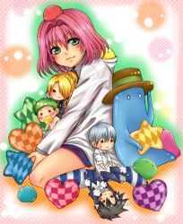  baby_be&#039;el beelzebub_(manga) doll dolls furuichi furuichi_furuichi_takayuki furuichi_takayuki green_eyes hilda_(beelzebub) hildegard lamia_(beelzebub) oga_tatsumi pink_hair ramia_(beelzebub) tatsumi_oga 