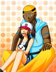  couple dark_skin elite_four laugh laughing pokemon pokemon_(game) pokemon_black_and_white pokemon_bw renbu_(pokemon) smile touko_(pokemon) 