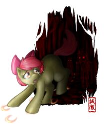  alpha_channel apple_bloom_(mlp) bodily_fluids earth_pony equid equine female feral friendship_is_magic group hasbro horse mammal my_little_pony pony simple_background slightly-stratus story_of_the_blanks tail tears transparent_background young young_feral 