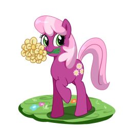  1:1 alpha_channel better_version_at_source cheerilee_(mlp) cutie_mark equid equine female feral flower friendship_is_magic grass green_eyes hair hasbro horse madmax mammal multicolored_hair my_little_pony pink_hair plant pony simple_background smile solo standing transparent_background two_tone_hair 