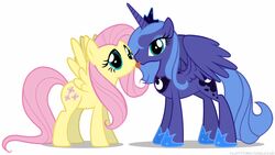  16:9 2013 alicorn animated animated_sparkles blue_hair crown cutie_mark duo equid equine eyelashes eyeshadow feathered_wings feathers female female/female feral feral_on_feral flapping flickering_sparkles fluttershy_(mlp) french_kissing friendship_is_magic hair hasbro headgear horn kissing licking looking_at_viewer love makeup mammal mascara mixermike622 my_little_pony mythological_creature mythological_equine mythology pegasus pink_hair princess_luna_(mlp) shadow short_playtime simple_background sparkles spread_wings teal_eyes tongue tongue_out white_background widescreen wings 