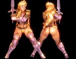  1girls 3d angry animated armor artist_name ass ass_view aurora_(sleeping_beauty) battle belly_button big_head bikini_armor blonde_hair bouncing_breasts breast_grab breasts cleavage covered_nipples crisisbeat crown dawn_(crisisbeat) dawn_(princess_quest) diadem disney disney_princess female female_only fight full_cleavage holding_sword holding_weapon huge_ass huge_breasts human ineffective_clothing jumping large_butt light-skinned_female light_skin long_hair navel navel_line no_sound panties princess princess_quest purple_clothing purple_eyes royalty scream seductive_body skimpy skimpy_armor sleeping_beauty_(1959_film) solo sword tan_skin thigh_boots thighhighs unconvincing_armor underboob vambraces video warrior watermark weapon wide_hips 