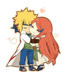  azu_(kirara310) hug kirara310 long_hair namikaze_minato naruto naruto_shippuuden uzumaki_kushina 