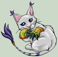  accessory ambiguous_gender bandai_namco blue_eyes brittlebear claws digimon digimon_(species) domestic_cat felid feline felis furgonomics gatomon jewelry mammal pink_nose pupils realistic ring slit_pupils solo tail tail_accessory tail_jewelry tail_ring whiskers 