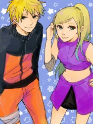  1boy amr female ino_yamanaka naruto tegaki uzumaki_naruto 