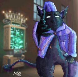  2026 5_fingers absurd_res accessory anthro avian beak biped black_beak black_body black_fur black_tail black_tail_tuft blurred_background bottomless bottomless_anthro bottomless_male chain_accessory chimera clock clothed clothed_anthro clothed_male clothing crescent_moon dark_body dark_fur deadlock_(game) digital_media_(artwork) dream_creature eminem_throw empty_eyes eyes_mostly_closed featureless_crotch fingers fur gesture gryphon hand_gesture hat headgear headwear hi_res holding_object holding_pillow humor looking_at_viewer male male_anthro maxwell_longtail meme moon mythological_avian mythological_creature mythology narrowed_eyes nightcap open_clothing open_topwear pajamas pattern_clothing pattern_hat pattern_headgear pattern_headwear pattern_pajamas pattern_topwear pillow pocketwatch purple_clothing purple_hat purple_headwear purple_pajamas purple_topwear rem_(deadlock) semi-anthro simple_eyes sleepwear solo standing tail tail_tuft throwing topwear tossing tuft valve valve_corporation watch white_eyes 