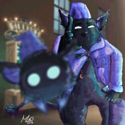  2026 5_fingers absurd_res accessory anthro avian beak biped black_beak black_body black_fur black_tail black_tail_tuft blurred_background bottomless bottomless_anthro bottomless_male chain_accessory chimera clothed clothed_anthro clothed_male clothing crescent_moon dark_body dark_fur deadlock_(game) digital_media_(artwork) dream_creature duo eminem_throw empty_eyes eyes_mostly_closed featureless_crotch fingers fur gesture gryphon hand_gesture hat headgear headwear hi_res holding_object holding_pillow humor lil_helper_(deadlock) looking_at_viewer male male_anthro maxwell_longtail meme moon mythological_avian mythological_creature mythology narrowed_eyes nightcap open_clothing open_topwear pajamas pattern_clothing pattern_hat pattern_headgear pattern_headwear pattern_pajamas pattern_topwear pillow purple_clothing purple_hat purple_headwear purple_pajamas purple_topwear rem_(deadlock) semi-anthro simple_eyes size_difference sleepwear standing tail tail_tuft throwing throwing_character topwear tossing tuft valve valve_corporation white_eyes 
