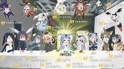  6+girls animal_ear_fluff animal_ears bag bat_ears bat_girl bat_wings bird_girl bird_tail black_hair black_swan_(kemono_friends) blonde_hair blue_bow blue_eyes blue_hair blush bow brown_hair brown_long-eared_bat_(kemono_friends) brown_serafuku chair character_name closed_eyes commentary_request common_vampire_bat_(kemono_friends) coyote_(kemono_friends) crossed_arms curry curry_rice dark-skinned_female dark_skin drawstring dress emperor_penguin_(kemono_friends) fangs feathered_wings fine_art_parody food fraternal_myotis_(kemono_friends) green_eyes green_hair grey_eyes grey_hair hair_over_one_eye head_wings headphones hilgendorf&#039;s_tube-nose_bat_(kemono_friends) holding holding_bag holding_microphone honduran_white_bat_(kemono_friends) japari_bun japari_symbol jinmen-gyo_(kemono_friends) kemono_friends king_cobra_(kemono_friends) koala_(kemono_friends) komodo_dragon_(kemono_friends) long_table mask mask_on_head microphone multicolored_hair multiple_girls musical_note northern_white-faced_owl_(kemono_friends) oerba_yun_fang one_eye_closed open_mouth orange_eyes oriental_stork_(kemono_friends) parody pink_bow pink_eyes plaid plaid_bow plastic_bag pleated_skirt purple_eyes purple_hair rice school_uniform serafuku skirt sleeping sotyo superb_lyrebird_(kemono_friends) table tablecloth tail tengu_mask the_last_supper translation_request tundra_swan_(kemono_friends) two-tone_hair upside-down white_hair wings yellow_eyes 