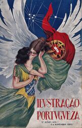  1922 20th_century ancient_art angel angel_humanoid black_hair brazil brazilian_flag brown_hair constellation duo feathered_wings feathers female female/female formal_art hair hi_res human human_on_humanoid humanoid ilustracao_portuguesa interspecies kissing mammal not_furry personification portugal portuguese_flag portuguese_text star text unknown_artist white_body white_feathers white_wings winged_humanoid wings 