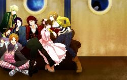  2girls 5boys ahim_de_famille animification bad_id bad_pixiv_id basco_ta_jolokia captain_marvelous don_dogoier ikari_gai joe_gibken kaizoku_sentai_gokaiger luka_millfy multiple_boys multiple_girls nene_(narcisse) super_sentai 