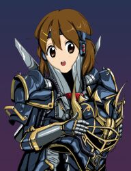  armor brown_eyes brown_hair female hair_ornament hairpin headband helmet hirasawa_yui k-on! m.d._geist solo vzmk2 