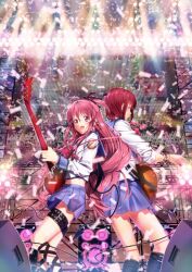  angel_beats! guitar iwasawa nagareboshi seifuku yui_(angel_beats!) 