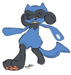  2015 anthro closed_eyes conditional_dnp dacad digital_media_(artwork) generation_4_pokemon male meme nintendo pokemon pokemon_(species) riolu simple_background smoking solo white_background 