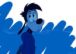  abstract_background anthro canid canine canis clothing disney domestic_dog goof_troop hi_res kappei_yamaguchi male mammal max_goof shirt solo t-shirt topwear 