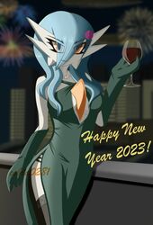  2023 3_fingers accessory alyx_(cobra0281) blue_hair breasts building city cobra0281 container cup drinking_glass elegant_dress eye_through_hair female fingers fireworks flower flower_in_hair gardevoir generation_3_pokemon glass glass_container glass_cup glass_of_wine hair hair_accessory hair_over_eye hi_res holding_glass holding_object holidays humanoid looking_at_viewer medium_breasts medium_hair new_year night nintendo not_furry one_eye_obstructed orange_eyes plant pokemon pokemon_(species) shiny_pokemon signature skyscraper smile solo toasting translucent translucent_hair wine_glass 