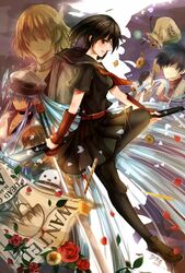  akame akame_ga_kill! black_eyes black_hair bols canine dr._stylish esdeath hekatonkheires kurome_(akame_ga_kill!) red_tie roses run_(akame_ga_kill!) school_uniform serafuku seryu_ubiquitous sweets sword wanted_poster wave_(akame_ga_kill!) 