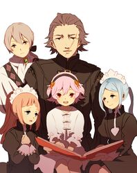  2boys 3girls artist_request blue_hair felicia_(fire_emblem_if) fire_emblem fire_emblem_if flora_(fire_emblem_if) kamui_(fire_emblem_if) multiple_boys multiple_girls my_unit_(fire_emblem_if) nintendo smile 