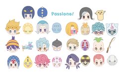  6+boys aerosmith_(stand) ahoge aircraft airplane baby_face_(stand) bad_id bad_pixiv_id beach_boy_(stand) black_hair blonde_hair blue_eyes blue_hair braid brown_eyes bruno_bucciarati chibi cos17mic curly_hair everyone female fishing_rod formaggio ghiaccio giorno_giovanna glasses gold_experience green_hair grey_hair guido_mista hat headband illuso jojo_no_kimyou_na_bouken leone_abbacchio little_feat_(stand) man_in_the_mirror_(stand) melone metallica_(stand) moody_blues_(stand) multiple_boys narancia_ghirga pannacotta_fugo pesci pink_hair prosciutto purple_haze_(stand) red-framed_eyewear red_eyes risotto_nero sex_pistols_(stand) smile spice_girl_(stand) stand_(jojo) sticky_fingers_(stand) the_grateful_dead_(stand) trish_una vento_aureo white_album_(stand) white_background yellow_headband 