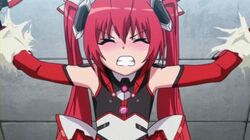  animated animated blish blush female long_hair lowres mitsuka_souji navel ore_twintail_ni_narimasu red_hair solo tail_red tailred twintails very_long_hair 